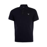 Tartan Pique Polo Shirt, Sort Moderne