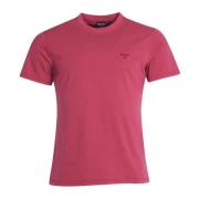 Farvet T-shirt med Barbour Broderi