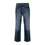 Højtaljede straight leg ankellange jeans