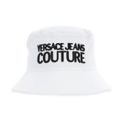 Hvid Bomuldshat til Mænd med Versace Jeans Couture Logo - L