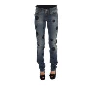 Blå Vask Slim Fit Bootcut Jeans