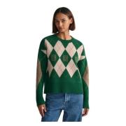 Argyle C-Hals Sweater