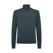 Mørkegrøn Turtleneck Sweater i Virgin Wool