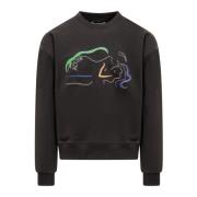 Sort Crew Neck Broderet Sweatshirt