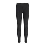 Sorte glimmer leggings til kvinder