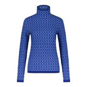 3D Jacquard Uldblanding Turtleneck