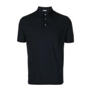 Blå Polo Shirt med 3-knaps Lukning