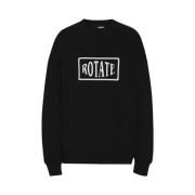 Oversized Sweatshirt med Broderet Logo