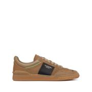 Brun Kalveskind Rockstud Sneakers