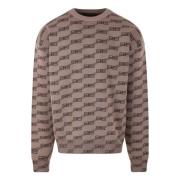 Oversize Sweater med BB Logo Jacquard