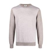 Italiensk Uld Crew-Neck Strik