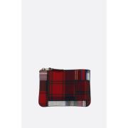 Rød Tartan Patchwork Pung med Guld Hardware