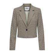 Crop Check Blazer til Kvinder