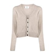 Beige Cashmere Cardigan med knaplukning