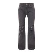 Sort Denim Flared Bukser