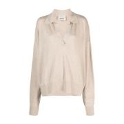 Beige V-Neck Pullover