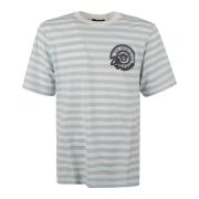 Stribet Jersey T-shirt med Broderet Nautisk Emblem