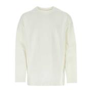 Hvid Oversize Stretch Bomuld T-Shirt