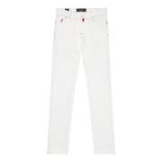 Slim-Fit Hvide Denim Jeans