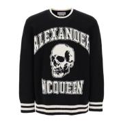 Varsity Sweater med Skull Motif