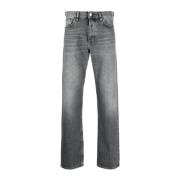 Sorte Straight-Leg Bomuld Jeans