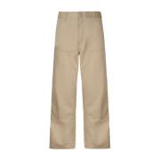 Beige Twill Bukser med Logo