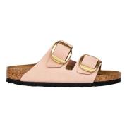 Big Buckle Nubuck Sandal i Blød Rosa