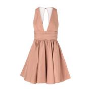 Champagne Taffeta Mini Kjole