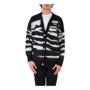 Zebra Cardigan med knaplukning