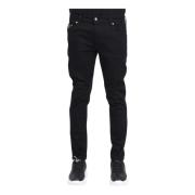 Sort Skinny Fit Logo Patch Bukser