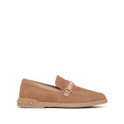 Brun Rockstud Almond Toe Flade Sko