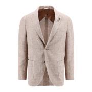 Klassisk Uld Linned Blazer Brun