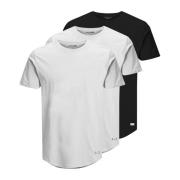 Klassisk Rund Hals T-Shirt 3 Pakke