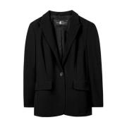 Elegant Blazer med Revers Krave