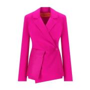 Fuchsia Blazer med Revers Krave