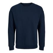 Basic Sweatshirt med Rund Hals og Overskårne Ærmer