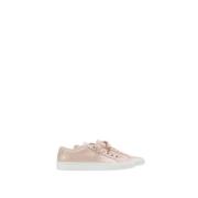 Blush læder sneakers med hvid sål