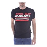 Bomuld T-shirt med Fedt Logo - Dsquared2