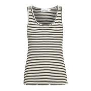 Stribet Tank Top Egret/Meteorite Stripe