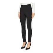 Slim Fit Chainette Leggings - Sort