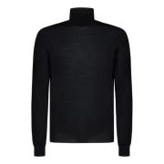 Sort Merino Turtleneck Sweater til Mænd