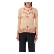 Højhalset Henna Print Top