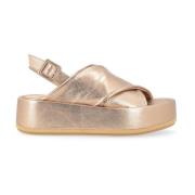 Metallisk Bronze Krydsrem Sandal