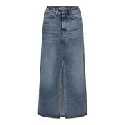 VikaCC Slit Denim Skirt