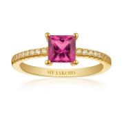 Quadrato Pink CZ Ring