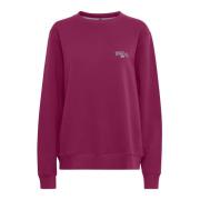 Magenta Sweatshirt med Broderet Detalje