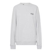 Hvid Melange Sweatshirt Loose Fit