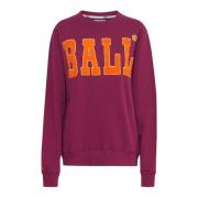 Magenta Broderet Sweatshirt