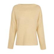 Nima, oversize alpaka, cashmere og silke jersey elfenben