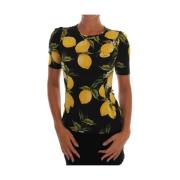 Siciliansk Citron Print Silkebluse